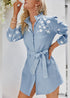 Minivestido bohemio de oficina azul